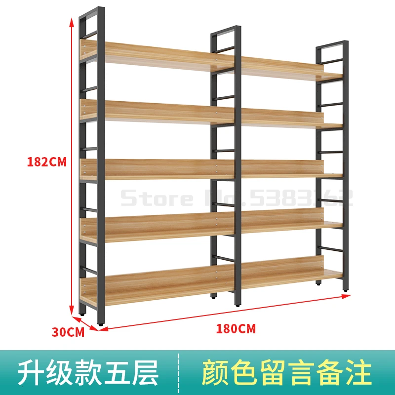 Бытовая стальная и деревянная книжная полка простая полка многослойный Книжный Шкаф комбинированный Железный контейнер для хранения полка витрина - Color: Pink