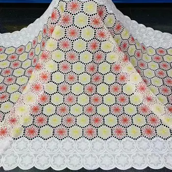 

New Design African Embroidery Lace Fabric 2020 Hot Sale Swiss Voile In Switzerland Gambia Wedding Dress 100% Cotton Lace Fabric