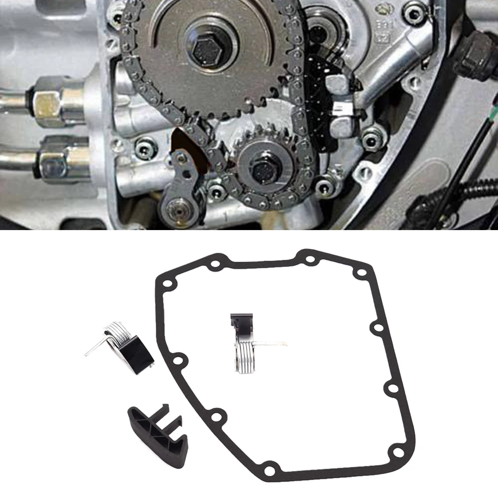 For Harley Twin Cam 1999-2006 Motorcycle Cam Chain Tensioner Outer/Inner Complete Kit w/Guide and Cover Gasket
