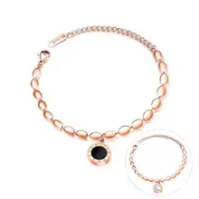 Hemiston модный Титановый стальной браслет с Римской цифрой из розового золота браслет из бисера