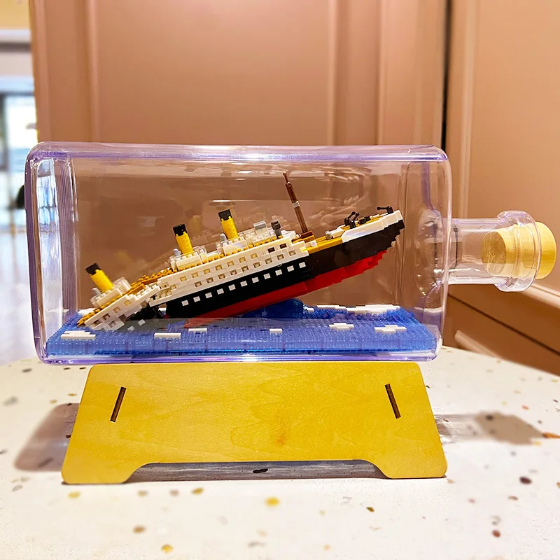 Allupal Titanic Ship in a Bottle Creator Expert Building Kit, Collectible D 