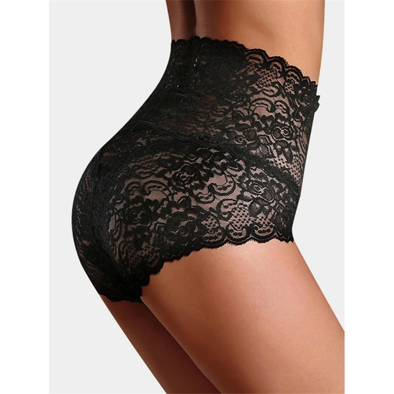 Women Sexy Floral Lace Panties Underwear Briefs High Waist Panties Super Thin Hollow Ladies Breathable Boxer Shorts