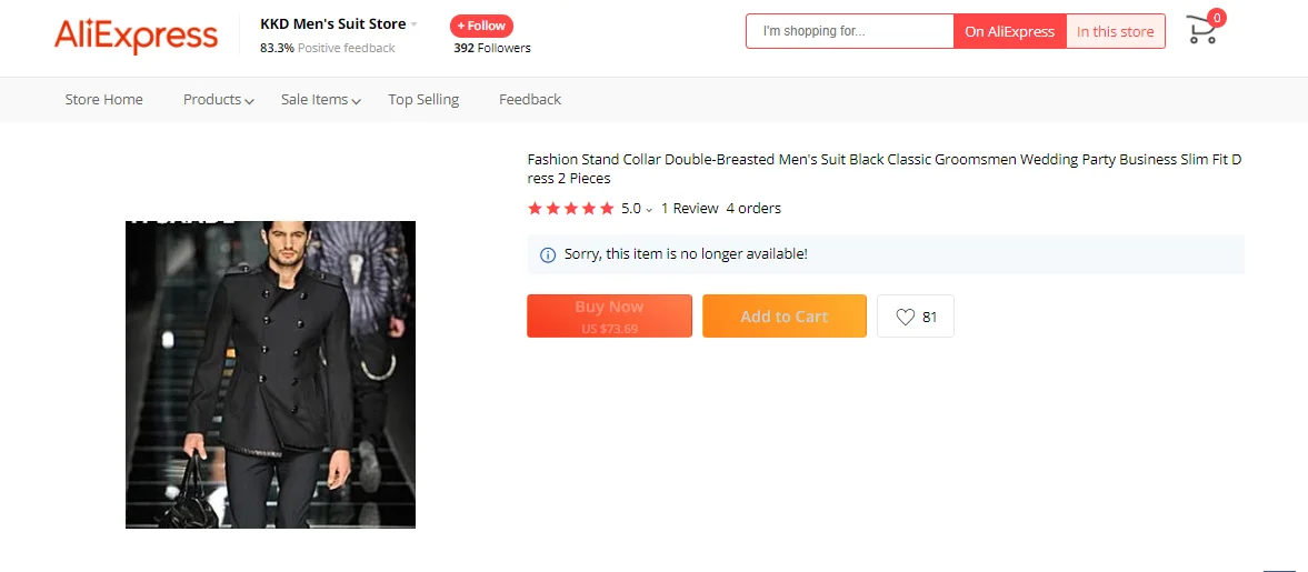 Fashion Stand Collar Double-Breasted Men's Suit Black Classic Groomsmen Wedding Party Business Slim Fit Dress 2 Pieces