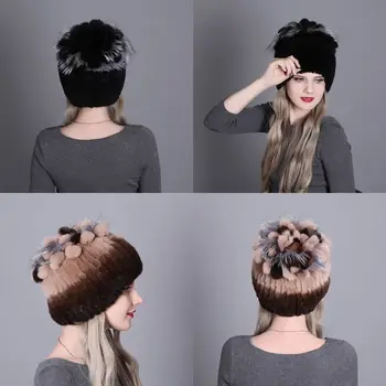 

Fashion Wild Women Woven Hat Faux Leather Grass Warm Thicken Autumn Winter Hat LX9E