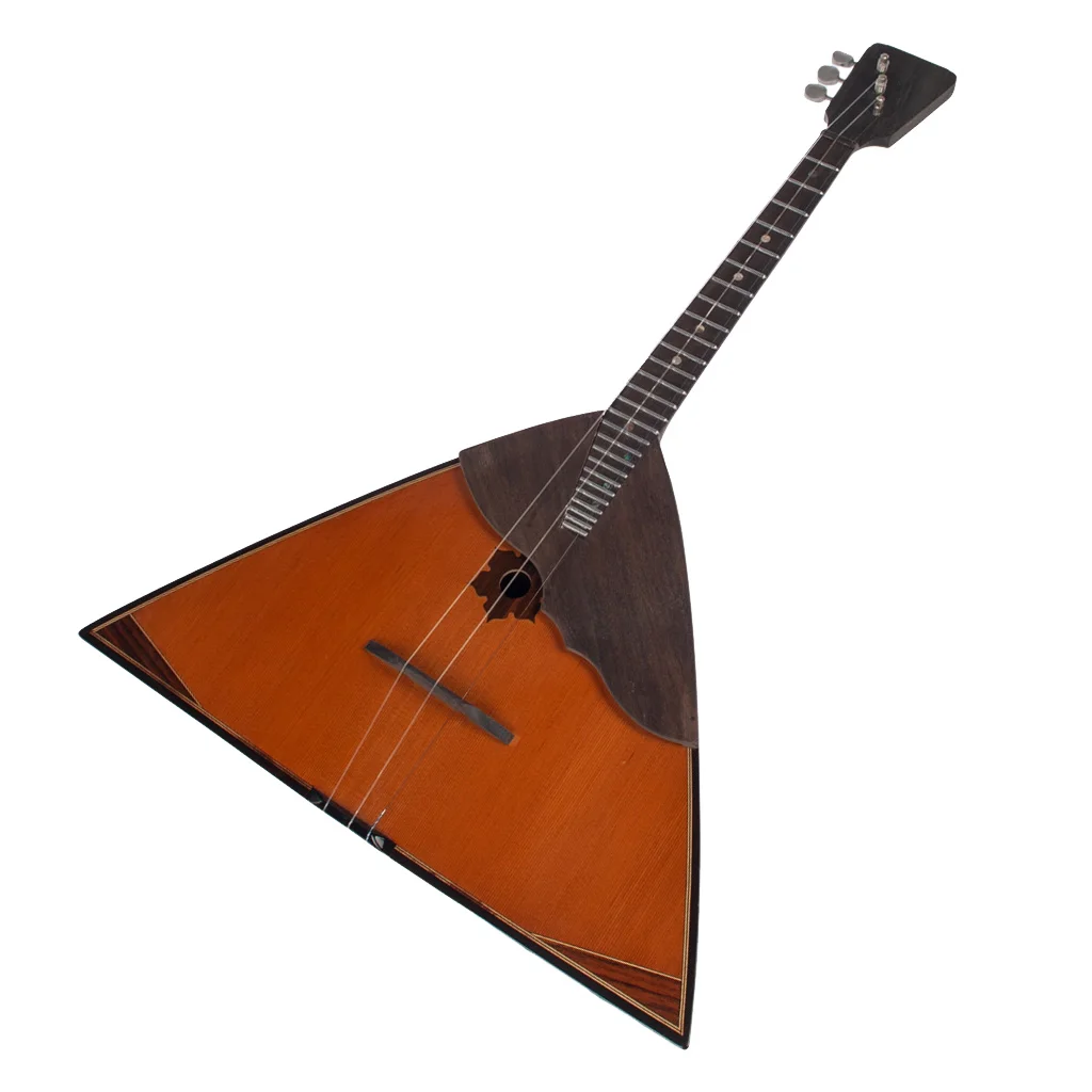 Vintage Russian Guitar Handmade Balalaika Traditional Musical Instrument,Made of Spruce and Ebony