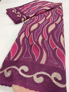 

XIYA African Lace Fabric 2020 High Quality Nigerian Dry Cotton Lace Fabrics With Stones Dubai Lace Fabric For Sewing QF3551B-1