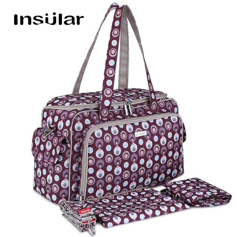 

INSULAR Diaper Bag for Stroller Travel Waterproof Durable Large Capacity Nappy Bag Messenger Tote Mummy Maternity Nappy Bags
