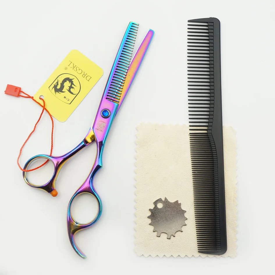 Хит 6,0 дюймов ножницы для стрижки волос высокое качество, Изысканные домашние ножницы для волос набор парикмахерских ножниц ножницы для волос - Цвет: thinning