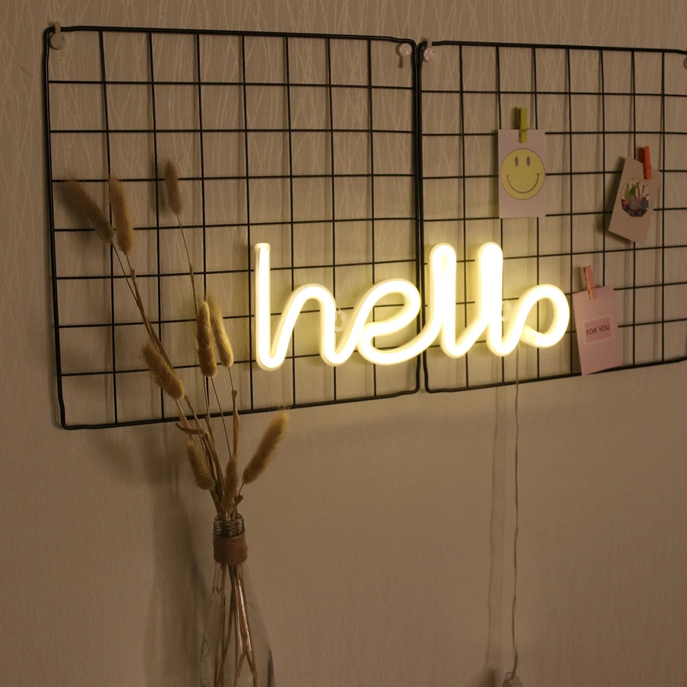 

Night Light Fashion Neon Sign Light Home Decor Photography Cute Alphabet LED Neon Light Kids Creative Hello Toys