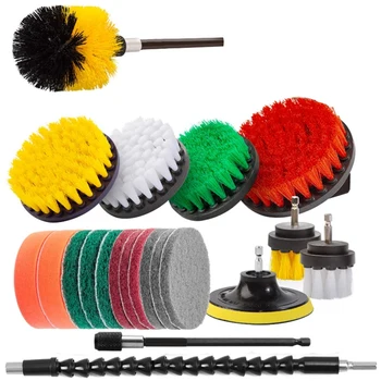 

21Pcs Cleaning Brush Set Bathroom Surfaces Tile and Grout All Purpose Power Scrubber Cleaning Kit Electric Drill Brush