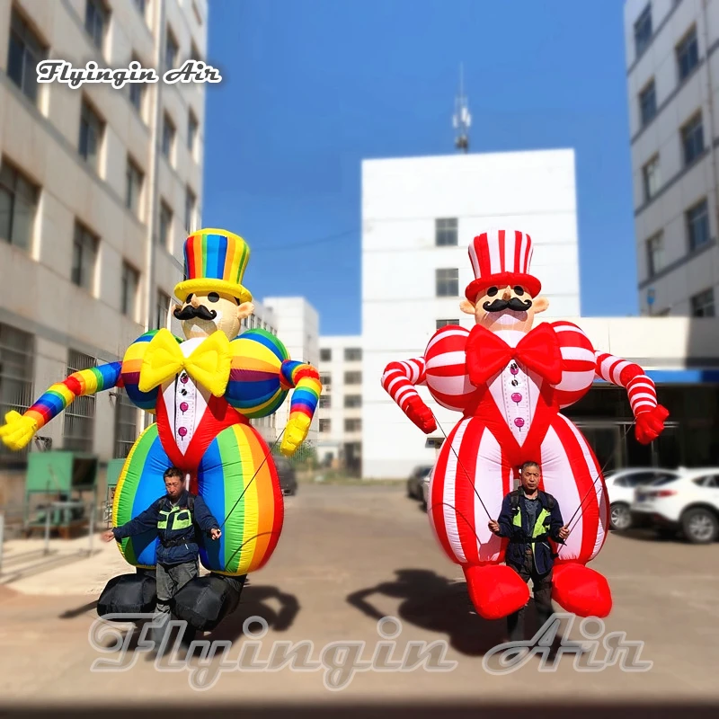 

Personalized Circus Parade Performance Walking Inflatable Clown Puppet 3.5m Blow Up Funny Cartoon Figure Costume For Event