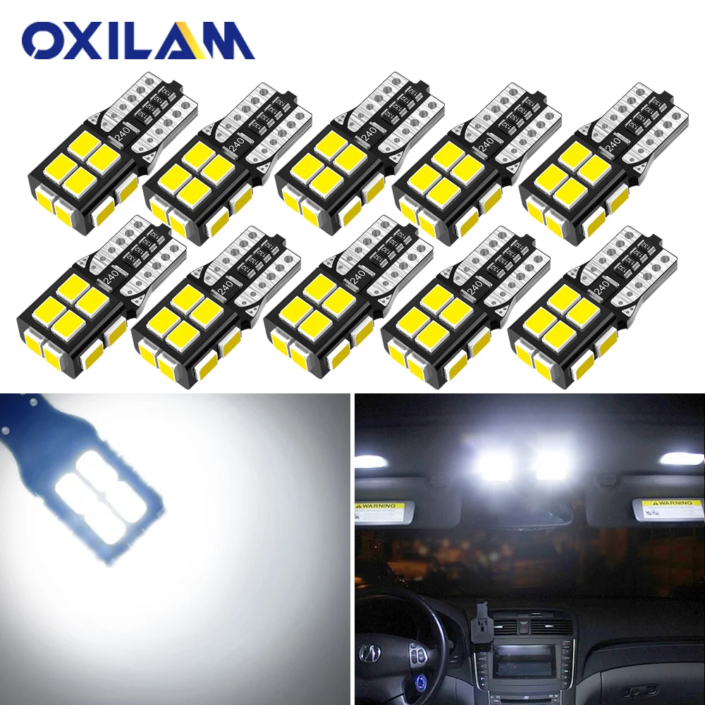 OXILAM 10 шт. W5W T10 светодиодный лампы 6000K белый авто салона светильник для Ford S Max побег