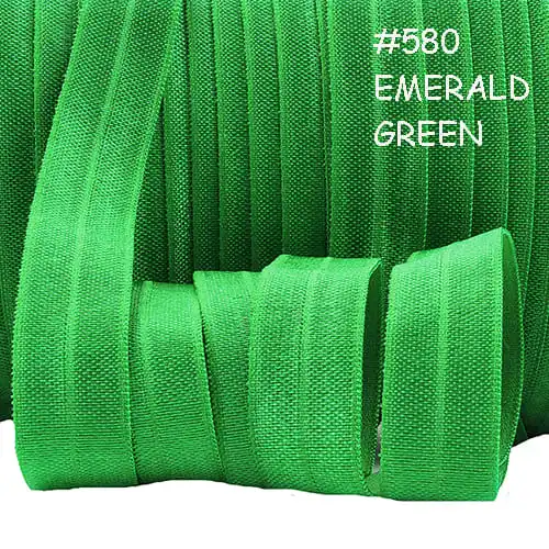 580 emerald 100 ярдов/рулон) 100 цветов для выбора 5/" простая эластичная лента - Цвет: 580 emerald