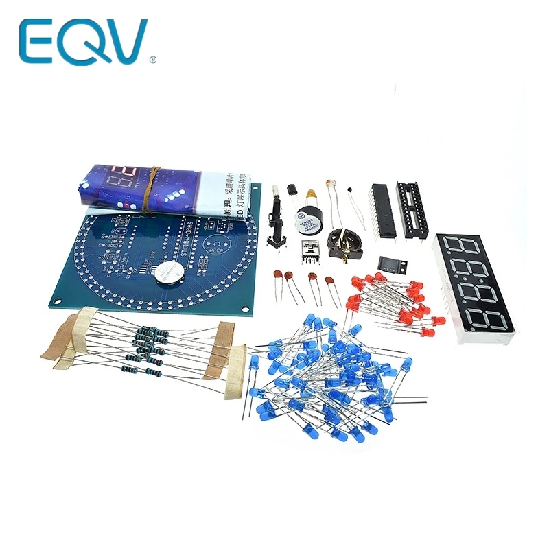 EQV DS1302 вращающийся светодиодный дисплей будильник электронные часы модуль DIY
