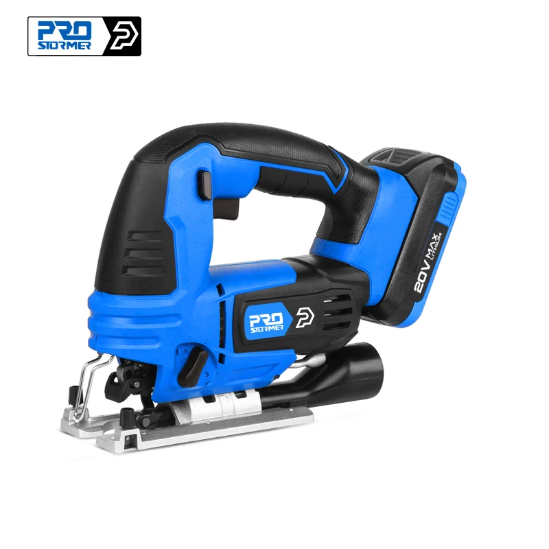 

20V Jig Saw Cordless Blade Quick Change Electric Guide Saw LED Light with 6 Pcs Blades Woodworking Power Tools By PROSTORMER
