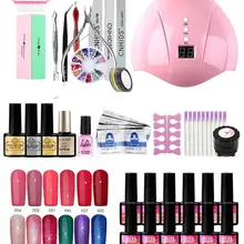 Клей для наращивания ногтей 12 цветов лак для ногтей Набор для ногтей 36 Вт УФ/светодиодный для ногтевой фототерапии машина лампа гель Стартовый Набор Маникюрный Инструмент