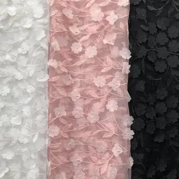 

Net Yarn Three-dimensional Flower Embroidery Lace Fabric DIY Dress Apparel 3d Embroidery Cloth Accessories