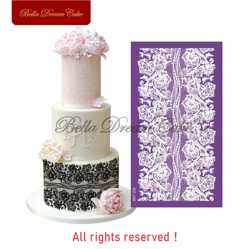 Rose Flower Lace Design Cake Stencil Mesh Stencils For Christmas Cake Border Stencil Template Fondant Mould Cake Decorating Tool Cake Molds Aliexpress