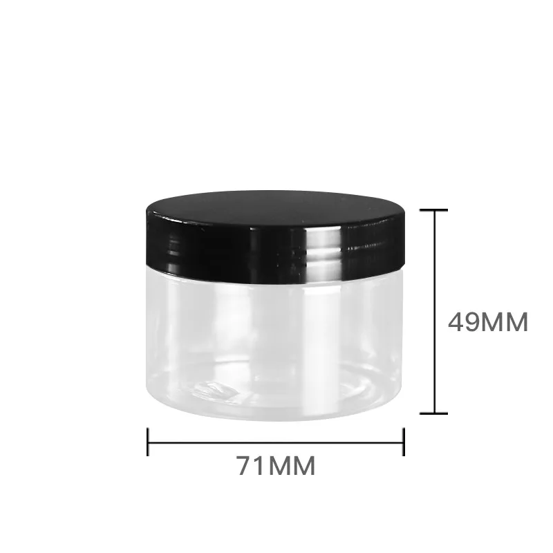 

50pcs 120ml Transparent Plastic Bottles Large Diameter Cosmetic Jars 4oz Face Film Emulsion Cream Box Spiral Aluminum Cover
