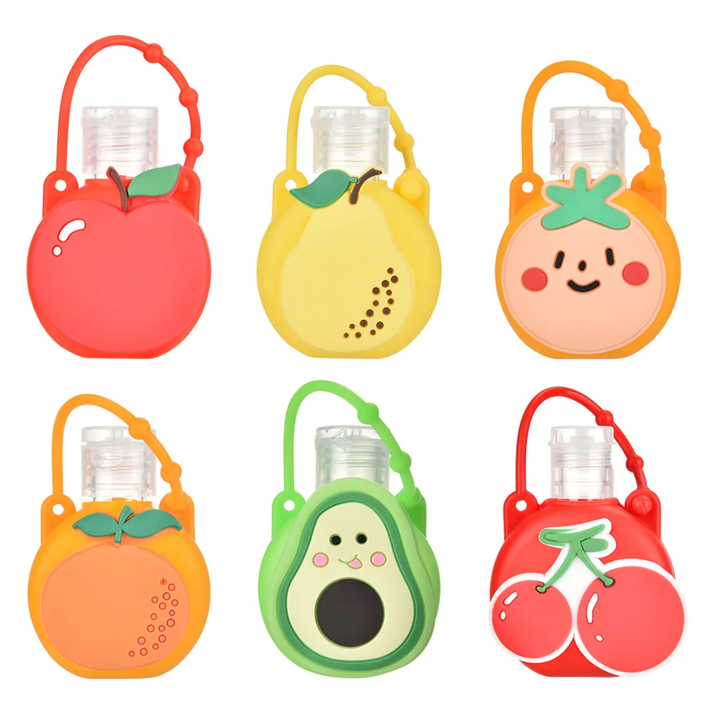 

New 6 Pcs/set Cute Cartoon Mini Hand Sanitizer Split Bottles Portable Detachable Cover Silicone Bath Shower Hand Gel Holder