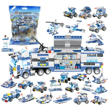 

Robot Aircraft Car City Police Series Model Building Blocks Set SWAT Creator Playmobil Assembly Educational Toys For Children