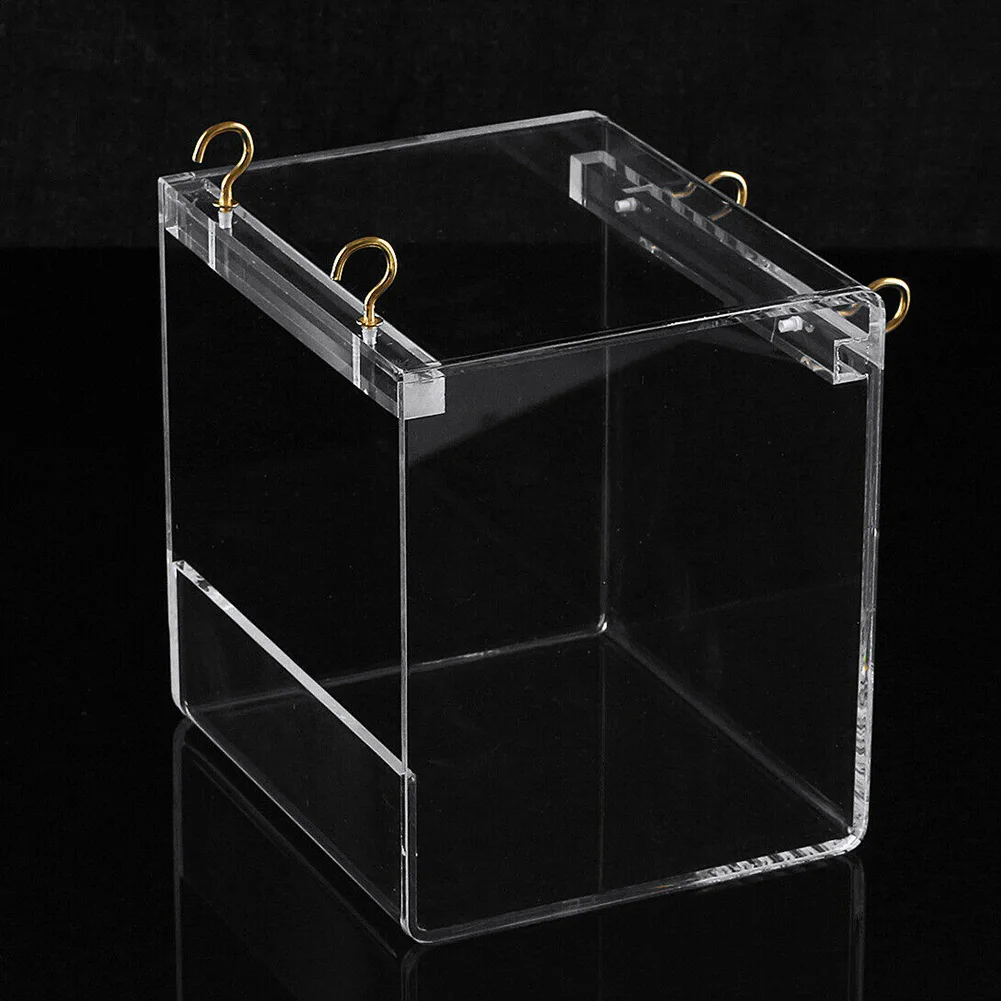 

Parakeets Bird Bathtub Acrylic Cage Cleaning Shower Parrots Transparent With Hanging Hooks Pet Supplies Spacious Portable House