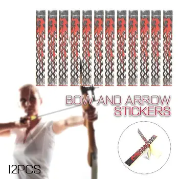 

Arrow Tail Sticker Arrow Wraps Shooting Archery Field Red 12pcs Hunting Bow Camp Archery Shafts Hunter Outdoor Sports