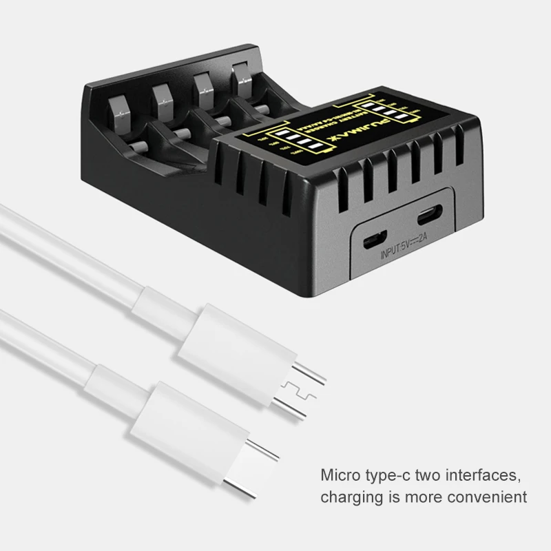 PUJIMAX 4 Slots Electric Battery Charger Intelligent Fast LED Indicator USB Charger For AA/AAA Ni-MH/Ni-Cd Rechargeable Battery