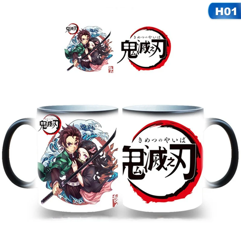 H01 Аниме Demon Slayer: Kimetsu No Yaiba креативная чайная керамическая молочная кружка мультфильм аниме кофейная кружка чашки подарок для ваших друзей - Цвет: H01