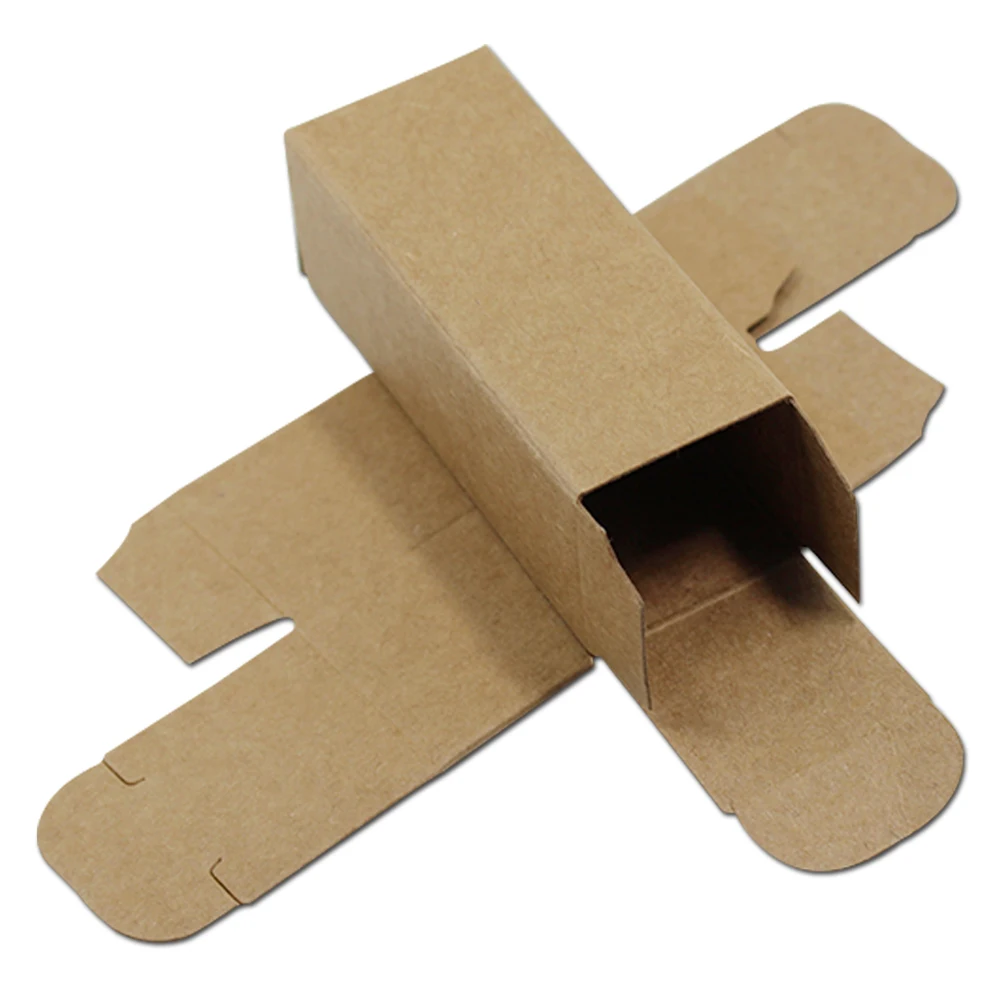 

2.8*2.8*7cm Brown Kraft Paper Box for Lipstick Cosmetic Perfume Essence Bottle Kraft Paper Boxes Essential Oil Packing Box