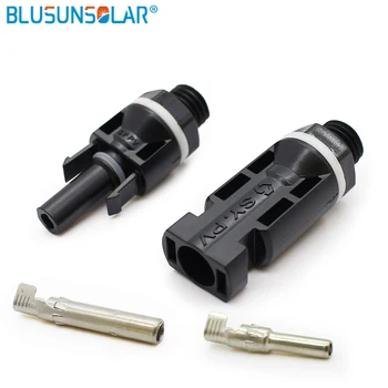 Conector solar de alta calidad IP67, 10 par/lote, rosca M12, conector inversor solar, acoplador de panel pv 2