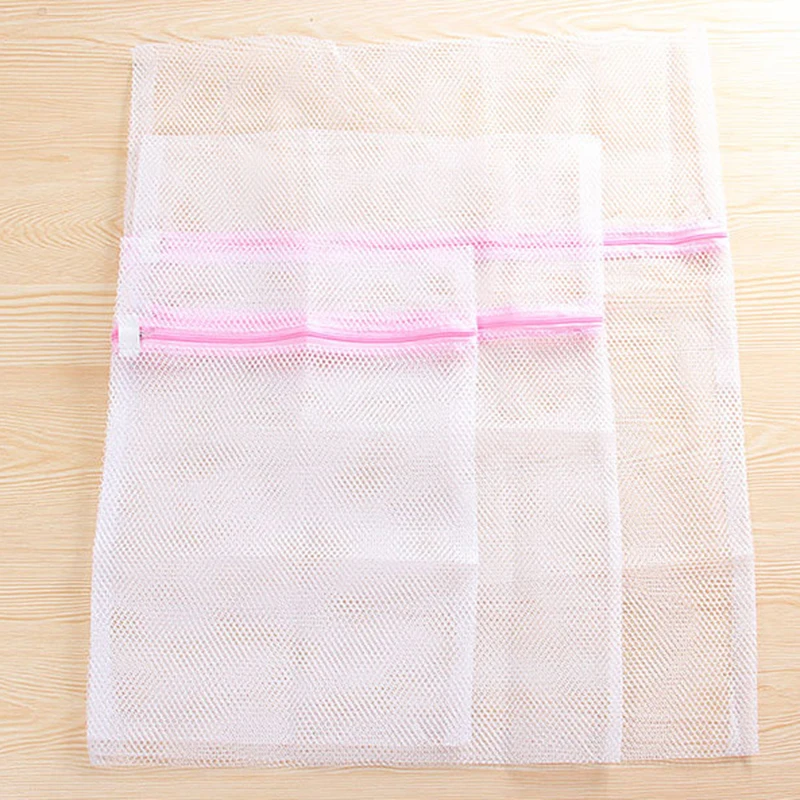 1/5pcs Foldable Nylon Washing Machine Mesh Net Wash Bags Zippered Laundry Bag Bra Socks Underwear Clothes Bag