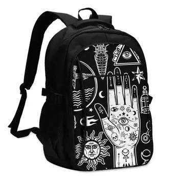 

Bags School Bags TeenagerEsoteric Tattoos Human Hands Alchemical Symbols Mysticism Occultism USB Charge Computer Laptop Back