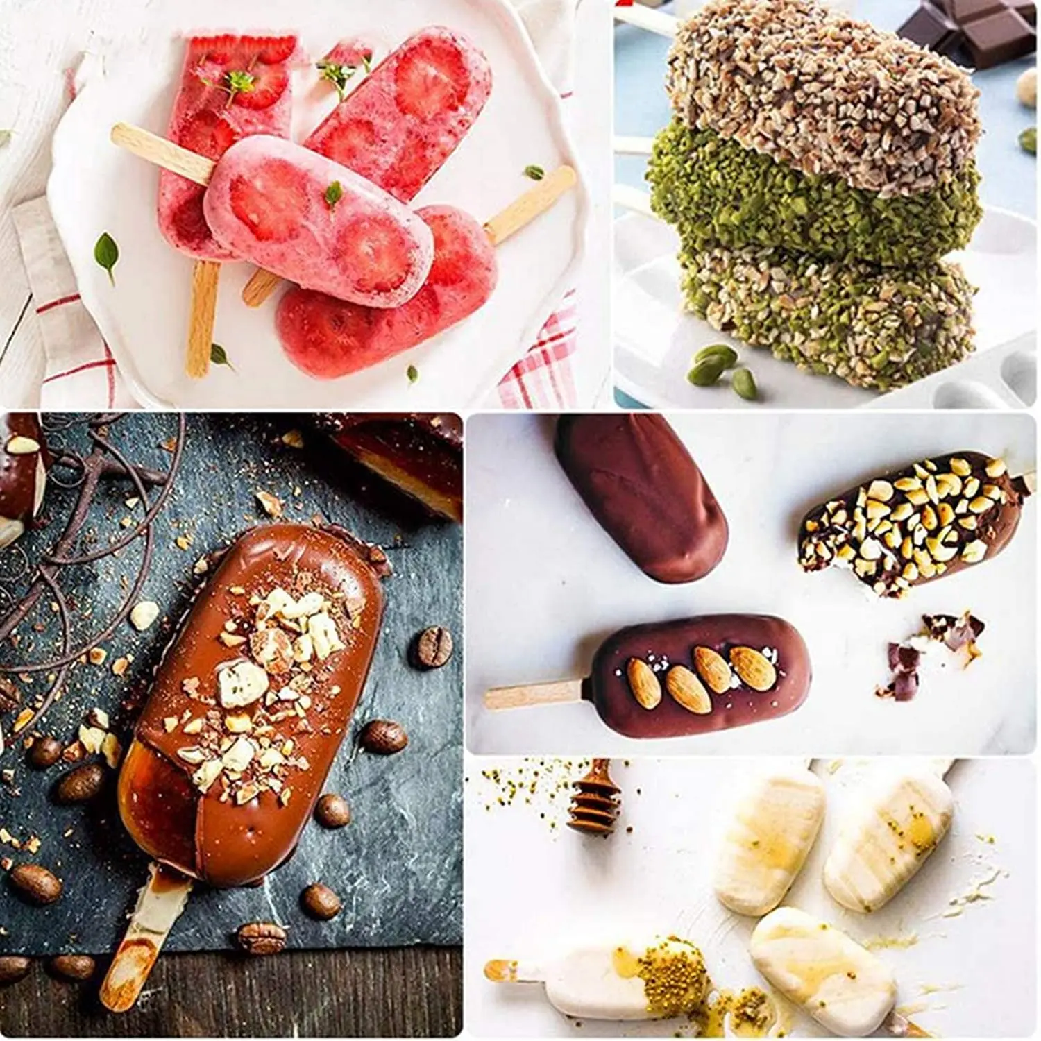 4/8 Holes Silicone Ice Cream Mold Ice Cube Tray Chocolate Popsicle Moulds DIY Dessert Homemade Baking Tools IcePop Makers