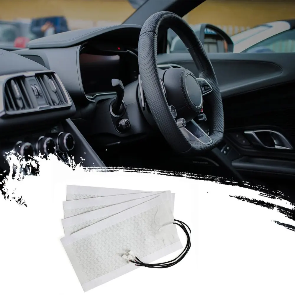 

1PC 12V Universal Carbon Fiber Seat Heating Heater Pad Car Heater Round Switch Heated Seat Cover Warm Support Autumn Winter