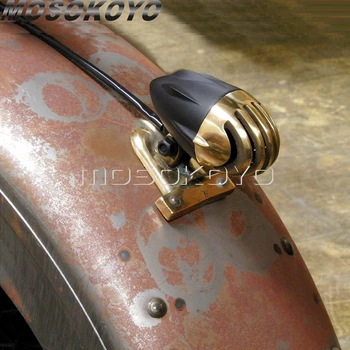 

Brass Motorbike 12V 23/8W Tail Brake Stop Lights Taillight w/ License Plate Light for HARLEY 883 Yamaha Grille Cover Taillamp