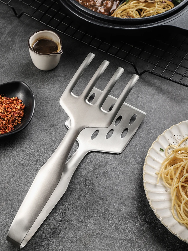 Non stick pot grill clip barbecue household stainless steel thickened cooking fried fish small pancake spatula BBQ kitchen tool