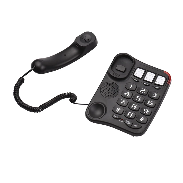 Corded Phone With Big Button Desk Landline Phone Wall Mountable Telephone  Support Hands-free/redial/flash/speed Volume Control - Telephones -  AliExpress