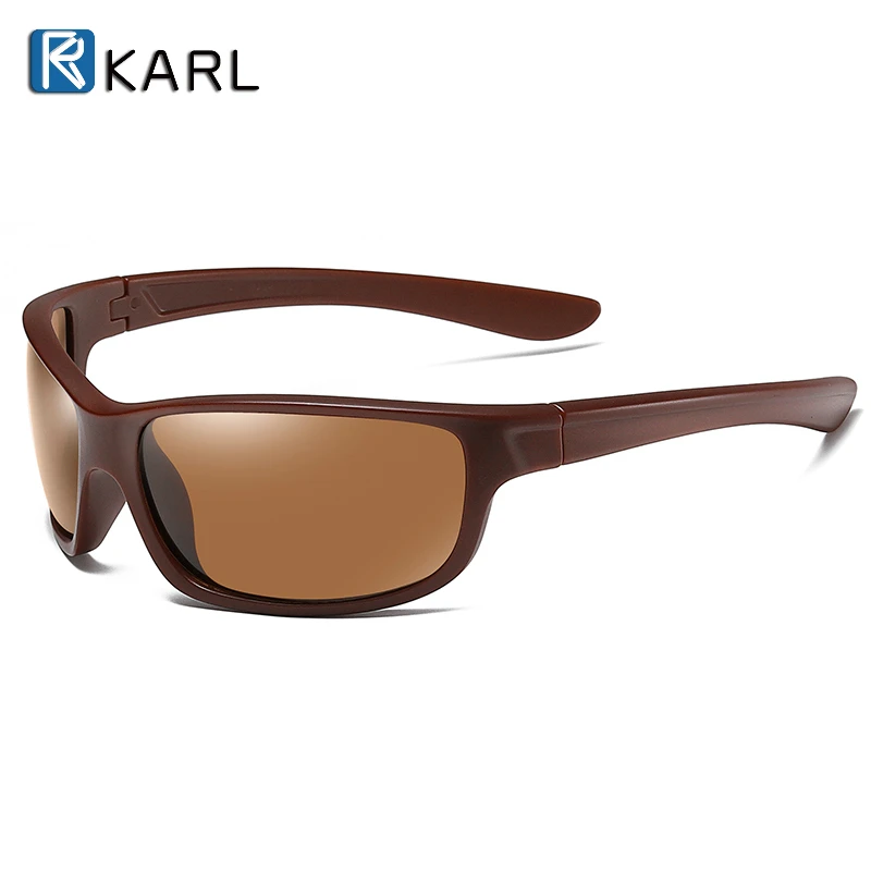 KARL, новинка, поляризационные спортивные солнцезащитные очки, мужские, бренд TR90, оправа, очки, для рыбалки, альпинизма, солнцезащитные очки для мужчин/wo, oculos de sol - Цвет линз: broewn-tea C7
