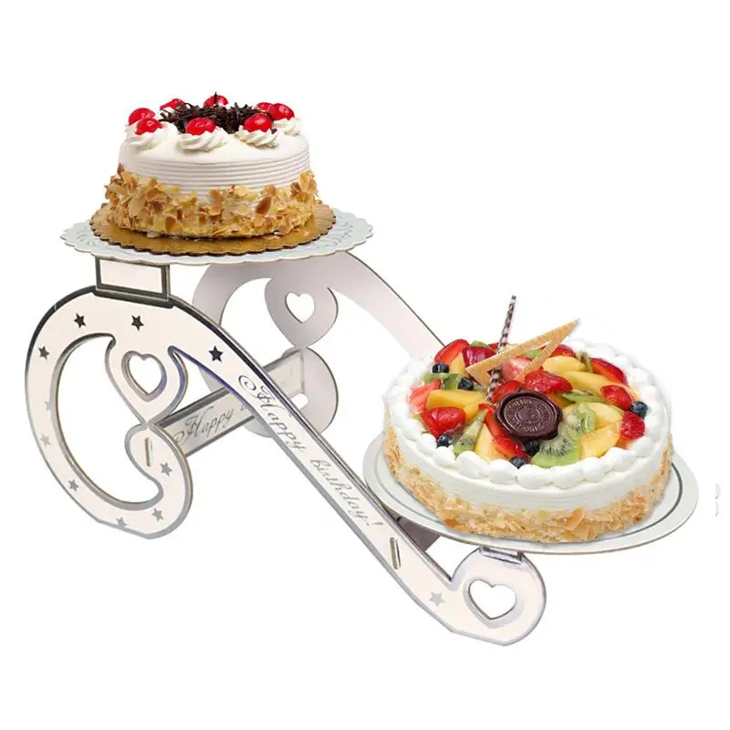 

Стенды для свадебного торта Творческий Бумага 2 многослойная Дисплей Стенд Подставка для кекса