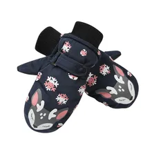 Зимние лыжные водонепроницаемые детские перчатки с героями мультфильмов, зимние уличные Нескользящие толстые детские теплые спортивные подарки