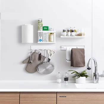 

Kitchen Storage Rack Shelf for Bathroom Towel Rack Hanger Foldable Magnet Organizer Iron Roll Paper Holder Toilet Tissue Shelf