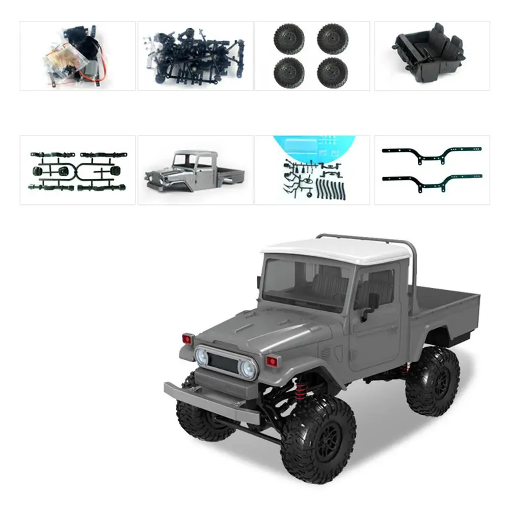 RCtown MN модель MN45 комплект 1/12 2,4G 4WD RC автомобиль без ESC батарея передатчик приемник - Цвет: Silver