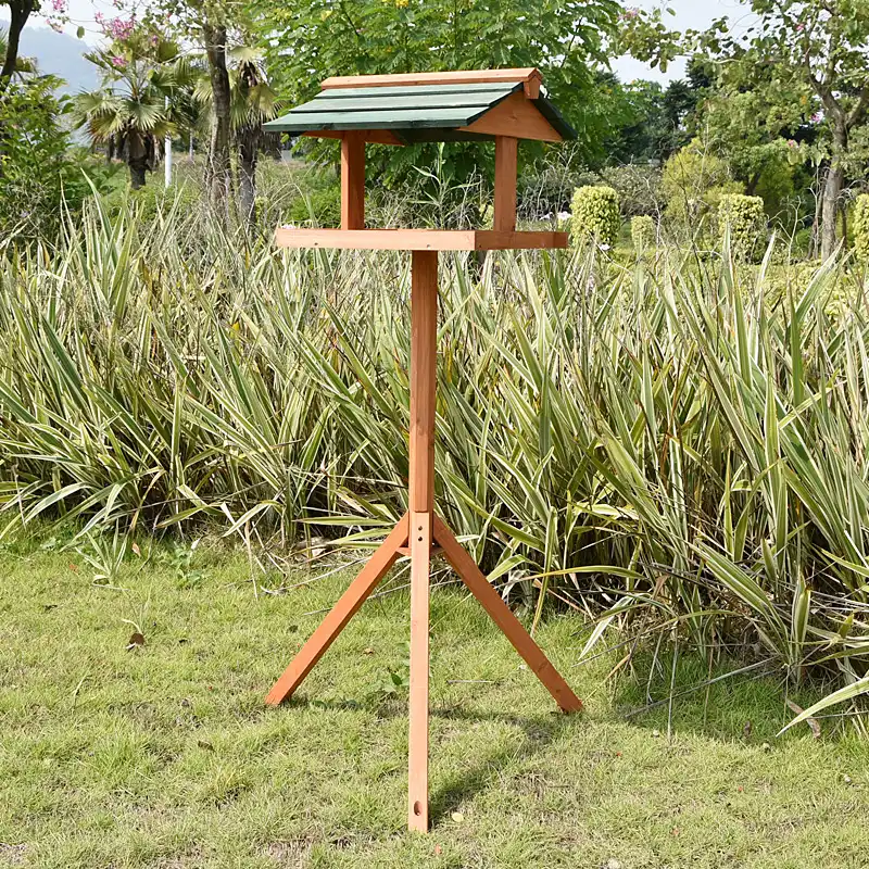 Solid Wood Bird Feeder Shelf Stand Rack Outdoor Bird Nest Pigeon