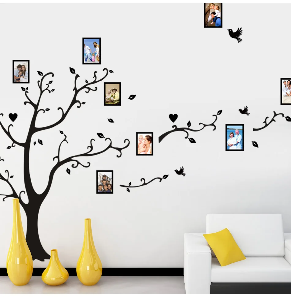 Большие 180*260 см/70,9* 102.4in красочные 3D DIY фото дерево ПВХ Наклейки на стены/клейкие семейные наклейки на стену Фреска Искусство домашний декор