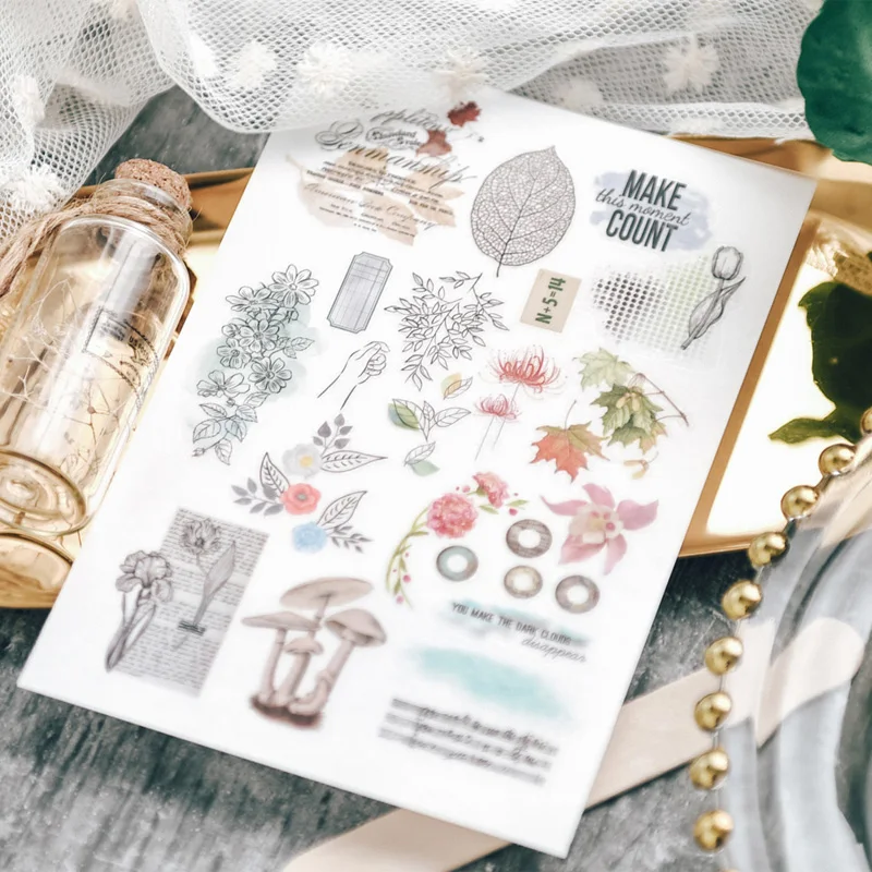 RUB ON Plant Numbers Sticker Scrapbooking Junk Journal Crafts Transfer Stickers DIY Photo Albums Decorative
