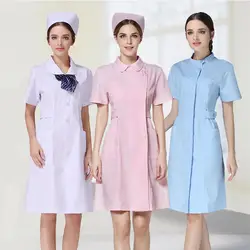 Больничная одежда с коротким рукавом для женщин форма медицинской сестры белого цвета одежда для стоматологического врача спа клиника