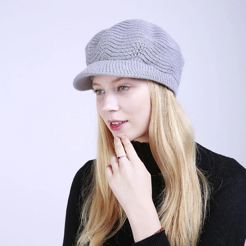 GAOKE, зимние шапки для женщин, Skullies Beanies, шапки ручной работы, новинка, женская шапка, вязаная шапка цвета хаки