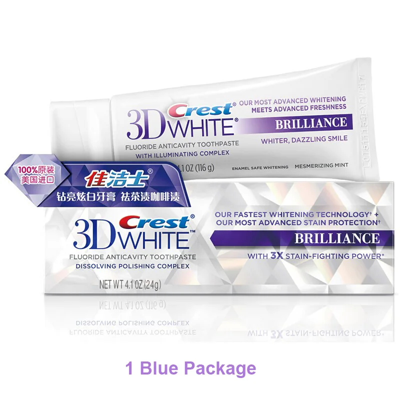 אמיתי קרסט 3D ברק לבן משחת שיניים שיניים הלבנת אמייל בטוח מרהיבים מנטה צינור מסחטות 3 סוגים שן להדביק