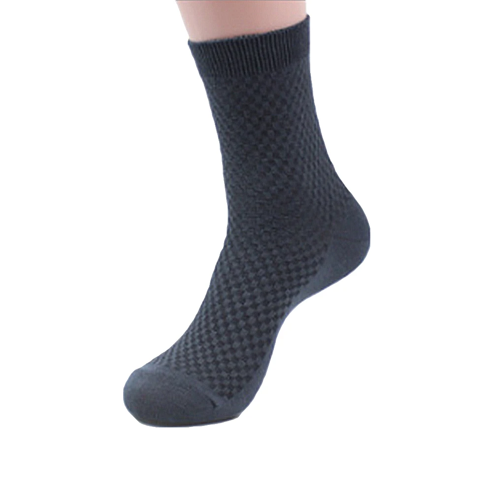 1 пара, высокое качество, мужские носки из бамбукового волокна, брендовые, новые, повседневные, бизнес, антибактериальные, дезодорирующие, дышащие, мужские, длинные носки - Цвет: Серебристый